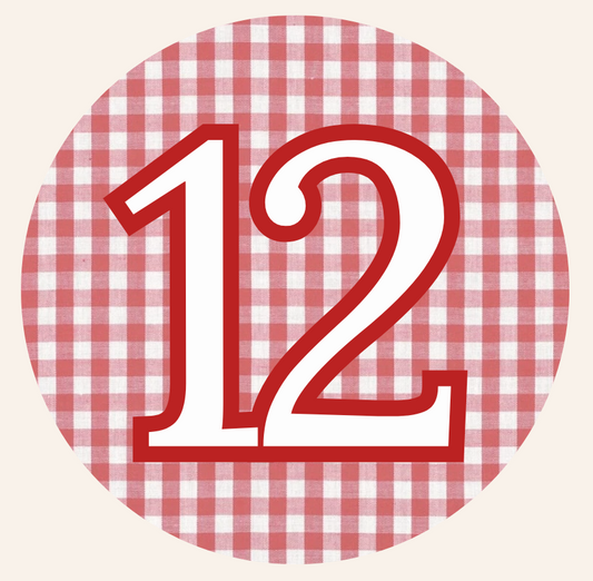 Gingham Number Button
