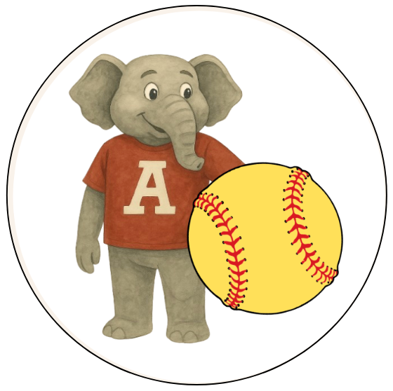 White Big Al Softball Button