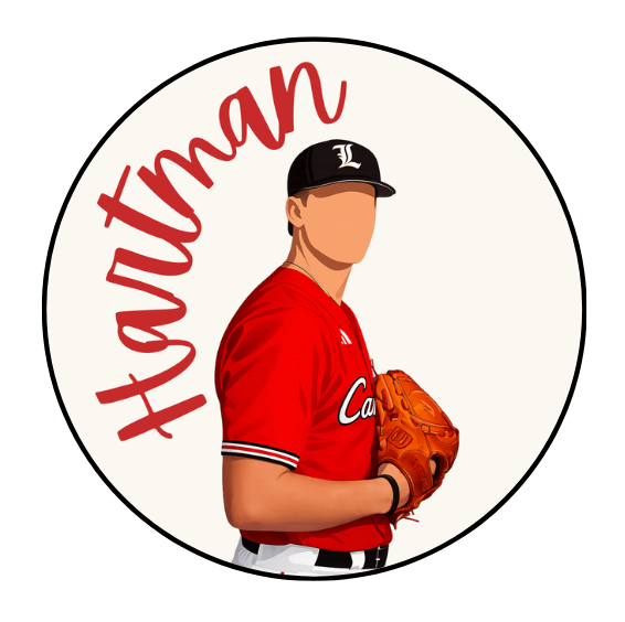 Red Cursive Last Name Design
