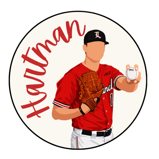 Red Cursive Last Name Design