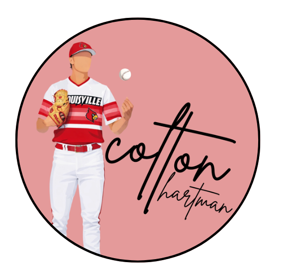 Red Cursive Full Name Design