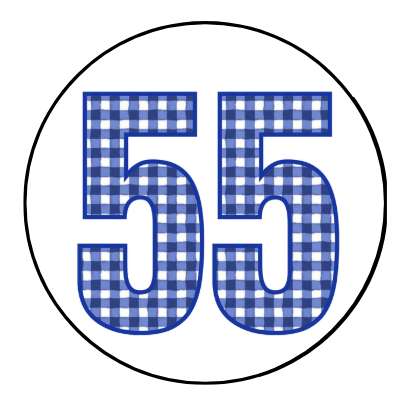 Royal Blue Gingham Number Design