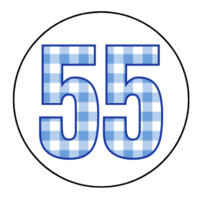 Blue Gingham Number Design