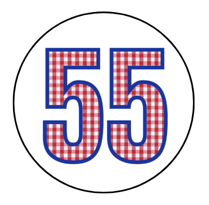 Red Gingham Number Design