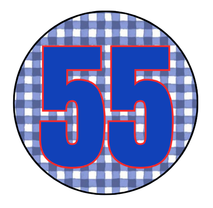 Blue Gingham Background Number Design