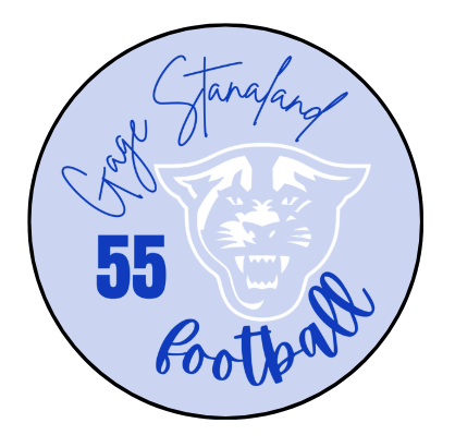 Name, Mascot, and Number Royal Blue Design