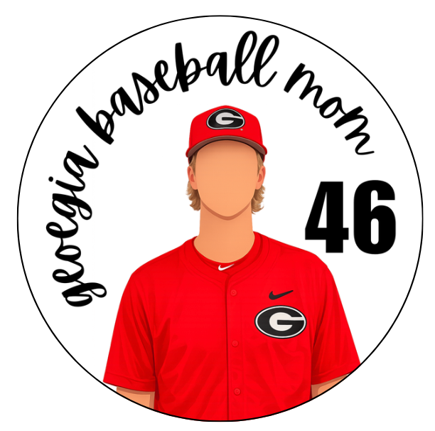 Georgia Baseball Mom with Number Design