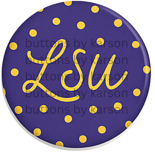 LSU Polka Dot Button