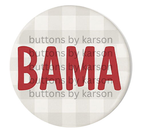 Gingham BAMA Button