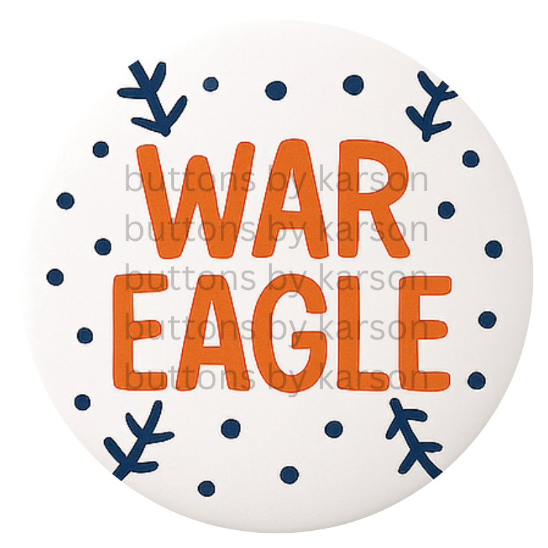 War Eagle Baseball Button