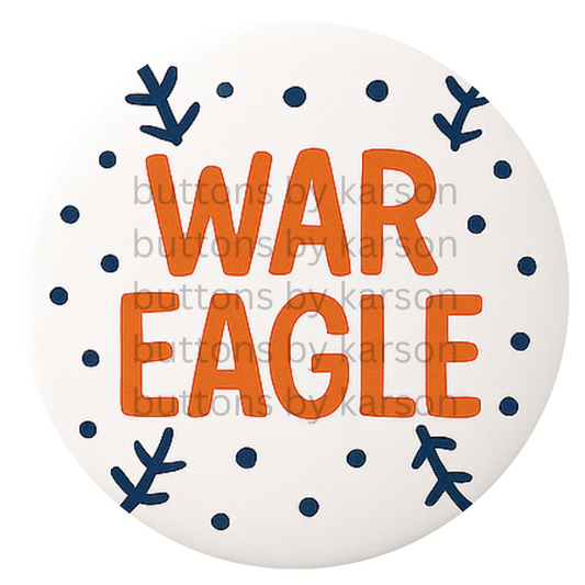 War Eagle Baseball Button