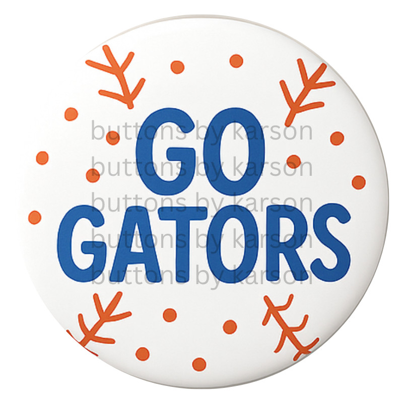 Go Gators Baseball Button