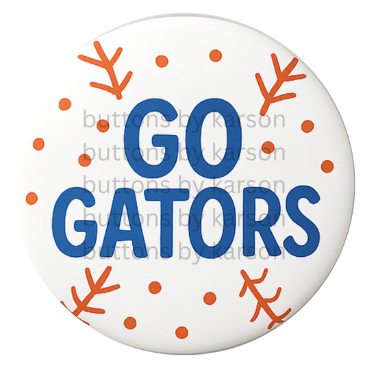 Go Gators Baseball Button