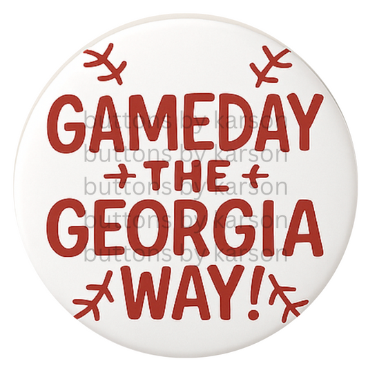 Gameday the Georgia Way Baseball Button