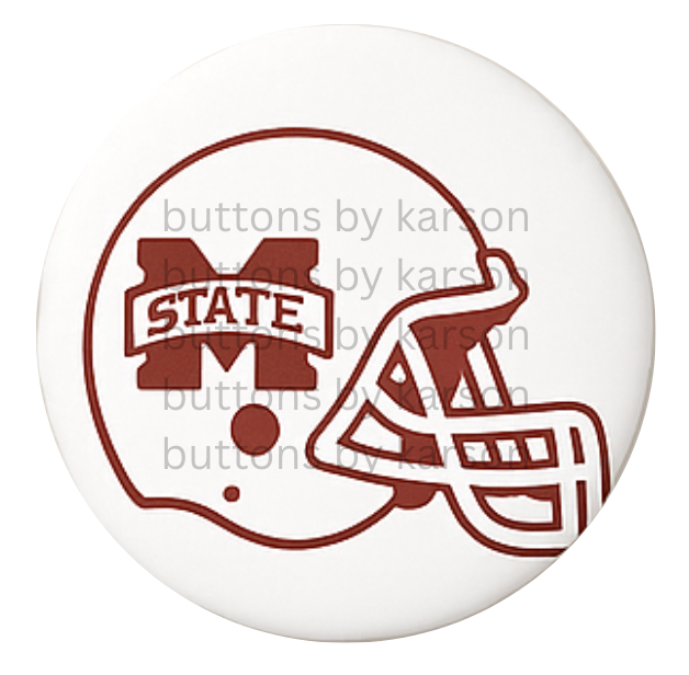 MS State Logo Football Helmet Button