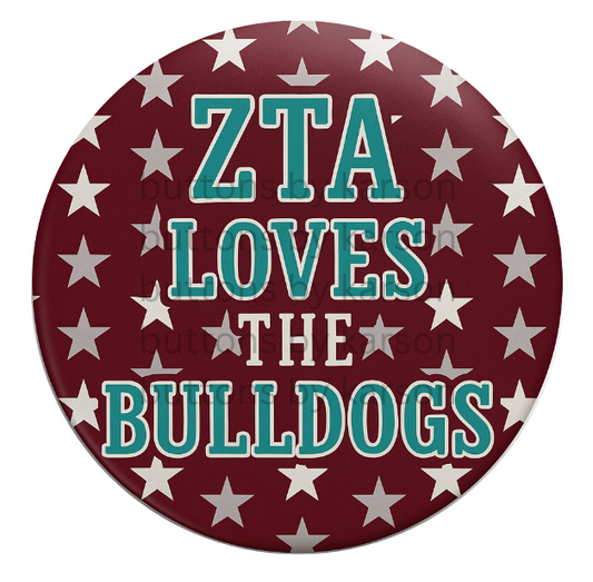 ZTA Loves the Bulldogs Stars Button + Stickers