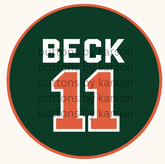 Jersey Orange Number Button